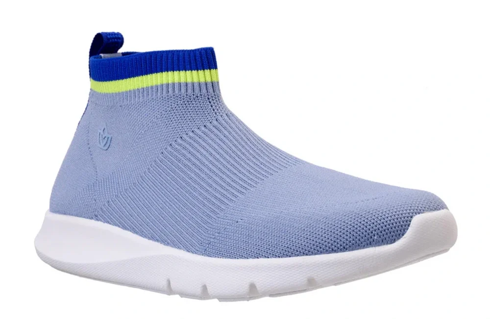 Spenco Waco Womens Pure Love Knit Sneaker Size 9 WIDE Fog Blue Slip On NIB